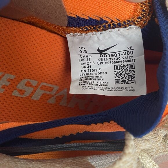 Nike Spark Flyknit Sneakers Mens 9.5 Tan Logo Low Top Lace Up DD1901-200 - Picture 10 of 10